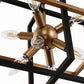 8-Light Black and Gold Modern Geometric Chandeliers, Industrial Adjustable Hanging Sputnik Pendant Light