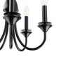 20 in. 5-Light Black Candle Style Empire Chandelier with Fabric Shades for Home Lighting