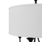 20 in. 5-Light Black Candle Style Empire Chandelier with Fabric Shades for Home Lighting