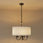 20 in. 5-Light Black Candle Style Empire Chandelier with Fabric Shades for Home Lighting