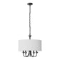 20 in. 5-Light Black Candle Style Empire Chandelier with Fabric Shades for Home Lighting