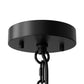 20 in. 5-Light Black Empire Chandelier with Fabric Shades for Dining and Living Room