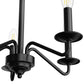 20 in. 5-Light Black Empire Chandelier with Fabric Shades for Dining and Living Room