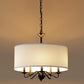 20 in. 5-Light Black Empire Chandelier with Fabric Shades for Dining and Living Room