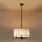 20 in. 5-Light Black Empire Chandelier with Fabric Shades for Dining and Living Room
