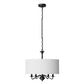 20 in. 5-Light Black Empire Chandelier with Fabric Shades for Dining and Living Room