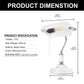 15 in. Silver Task and Reading Bankers Lamp with White Glass Shade and Pull Chain, 350° Adjustable Desk Lamp for Bedroom