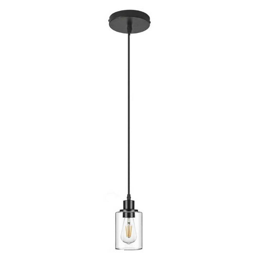 YANSUN Rongying Single-Head Pendant Light with Round Glass Shade, Non-Integrated Bulb, E26 Socket