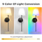 8 in. 1-Light Black Wall Sconce, Rechargeable Wall Sconce with Detachable Bulbs and Fabric Shade for Living Room(2-Pack）