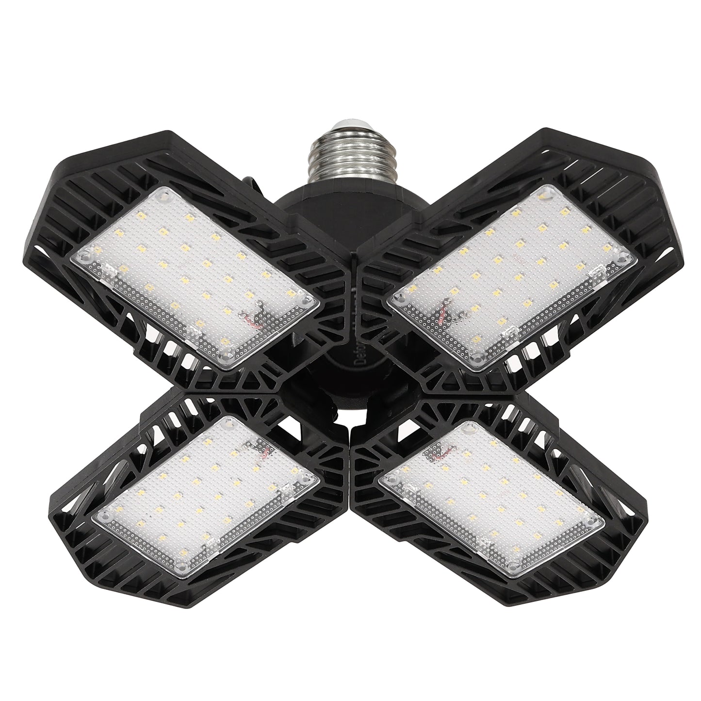 Ultra Bright Garage LED Light – 60W, Adjustable 4-Leaf Panels, 6500K Daylight, Tool-Free Install