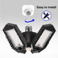11 in. 60-Watt Black Motion Sensor LED Flush Mount Adjustable LED Garage Light with Foldable Panels