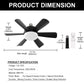 18 in. Indoor Black Standard Ceiling Fan with Adjustable White Integrated LED Flush Mount Light
