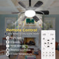 18 in. Indoor Black Standard Ceiling Fan with Adjustable White Integrated LED Flush Mount Light
