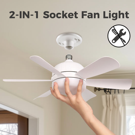 18 in. Indoor White Standard Ceiling Fan with Adjustable White Integrated LED Flush Mount Light