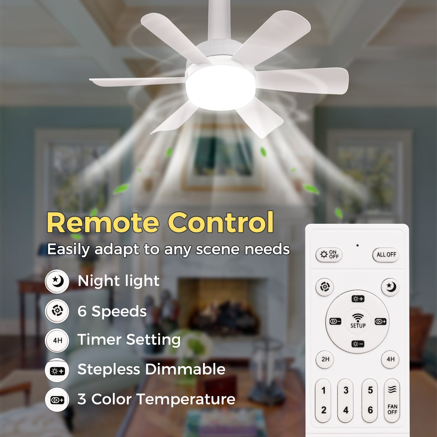 18 in. Indoor White Standard Ceiling Fan with Adjustable White Integrated LED Flush Mount Light