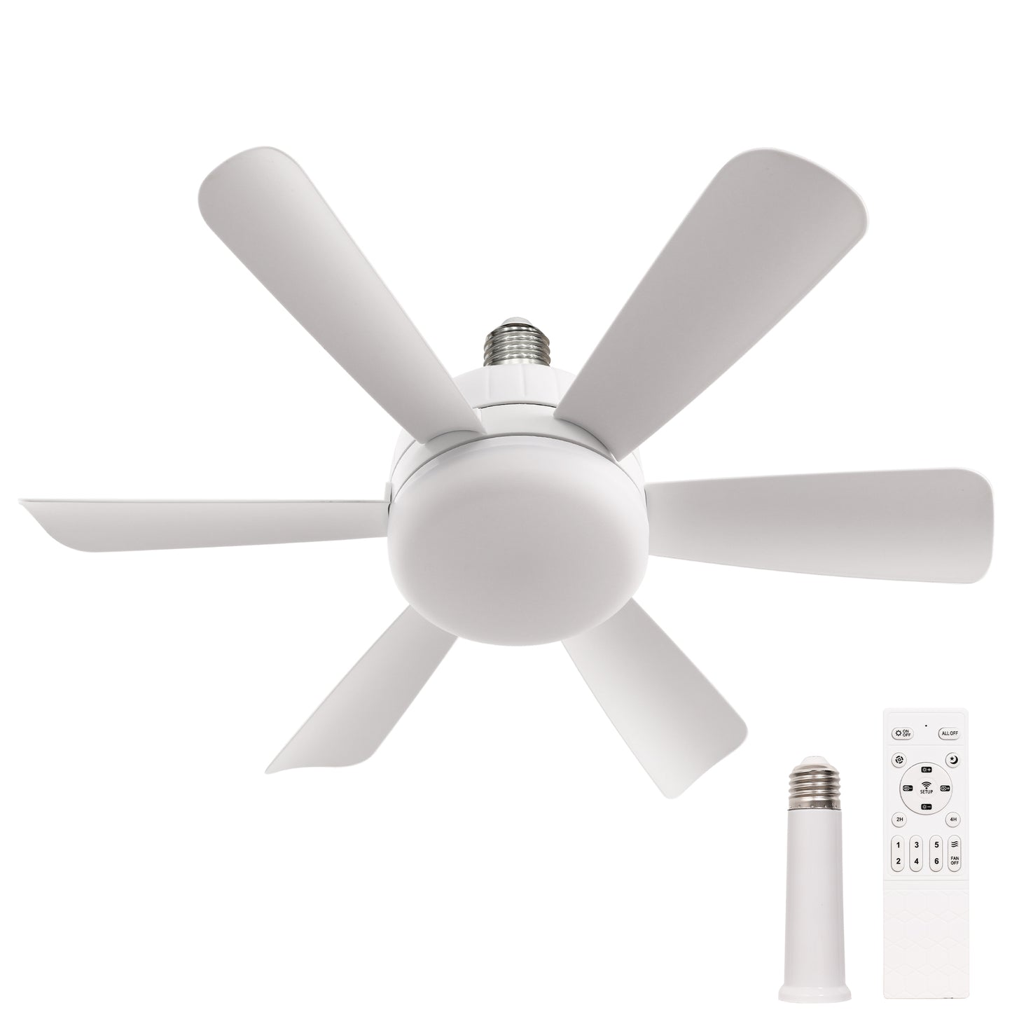18 in. Indoor White Standard Ceiling Fan with Adjustable White Integrated LED Flush Mount Light