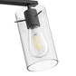 20 in. 3-Light Bathroom Fixture,Matte Black Metal Vanity Light with Clear Glass Shades, Modern Bathroom Lighting