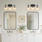 20 in. 3-Light Bathroom Fixture,Matte Black Metal Vanity Light with Clear Glass Shades, Modern Bathroom Lighting