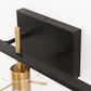 20 in. 3-Light Bathroom Fixture, Black and Gold Metal Vanity Light Frame with Clear Glass Shades