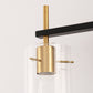 20 in. 3-Light Bathroom Fixture, Black and Gold Metal Vanity Light Frame with Clear Glass Shades
