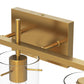 20 in. 3-Light Bathroom Fixture, Gold Metal Vanity Light Frame with Clear Glass Shades, Modern Bathroom Lighting