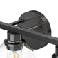 19 in. 3-Light Black Bathroom Vanity Light, LED Interior Powder Room Lighting with Clear Globe Shades