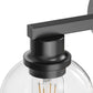 19 in. 3-Light Black Bathroom Vanity Light, LED Interior Powder Room Lighting with Clear Globe Shades
