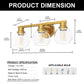 19 in. 3-Light Gold Bathroom Vanity Light, LED Interior Powder Room Lighting with Clear Globe Shades