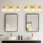 19 in. 3-Light Gold Bathroom Vanity Light, LED Interior Powder Room Lighting with Clear Globe Shades