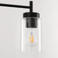 5-Light Black Pendant Light with Clear Glass Shades - Adjustable Modern Chandelier for Living Room or Foyer