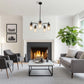 5-Light Black Pendant Light with Clear Glass Shades - Adjustable Modern Chandelier for Living Room or Foyer