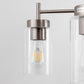 5-Light Nickel Pendant Light with Clear Glass Shades - Adjustable Chandelier for Dining Room, Kitchen, or Foyer