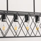 6-Light Modern Rectangle Chandelier for Dining Room - Large Black Farmhouse Kitchen Island Light Fixture