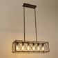 6-Light Modern Rectangle Chandelier for Dining Room - Large Black Farmhouse Kitchen Island Light Fixture