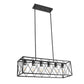 6-Light Modern Rectangle Chandelier for Dining Room - Large Black Farmhouse Kitchen Island Light Fixture