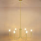 28 in. 6-Light Gold Farmhouse Rustic Candle Ceiling Chandelier Light, Adjustable Height for Dining Room