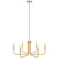 28 in. 6-Light Gold Farmhouse Rustic Candle Ceiling Chandelier Light, Adjustable Height for Dining Room