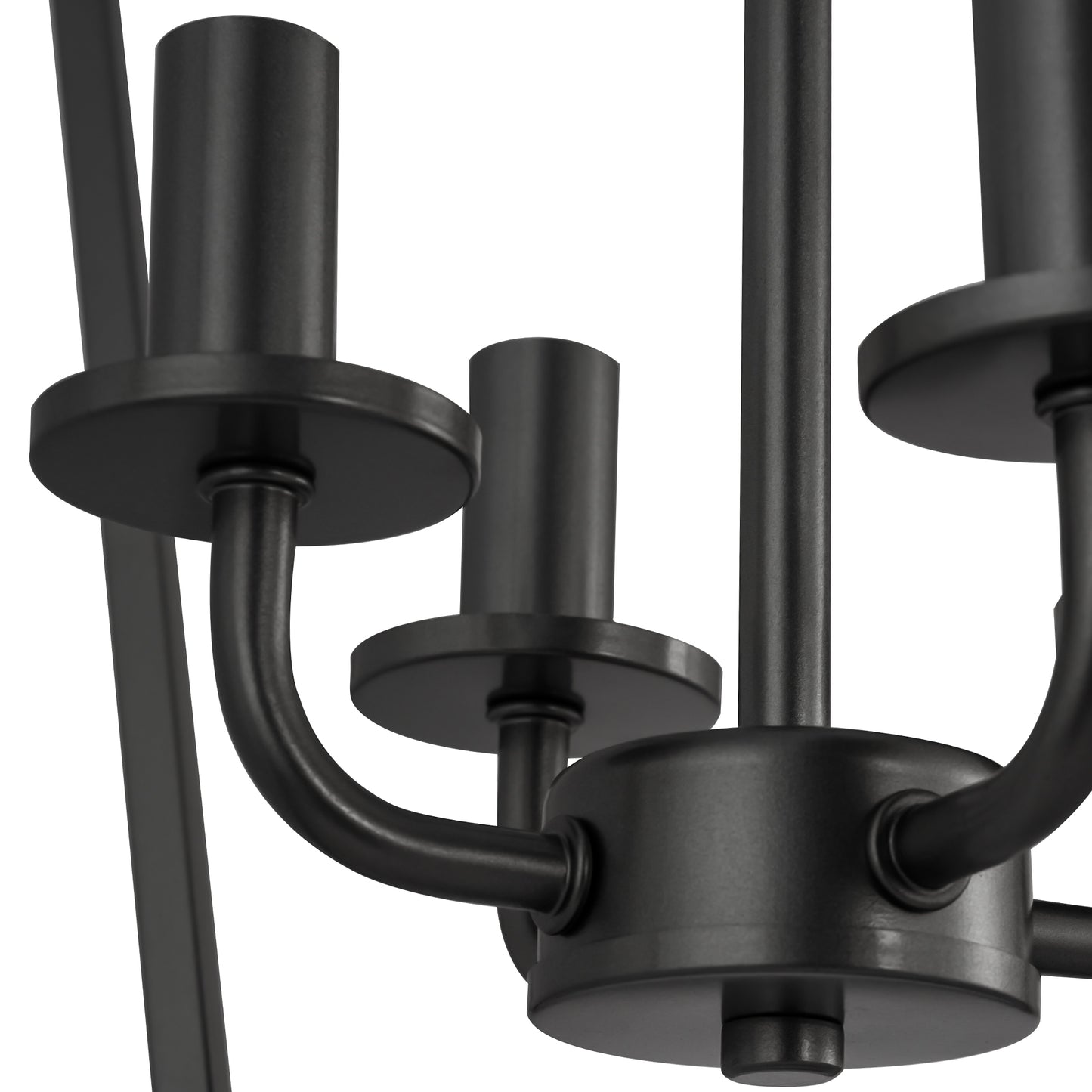 8 in. 4-Light Black Geometric Open Cage Pendant Light, Chandelier for Dining Room, House Foyer