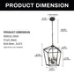8 in. 4-Light Black Geometric Open Cage Pendant Light, Chandelier for Dining Room, House Foyer