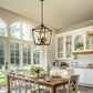 8 in. 4-Light Black Geometric Open Cage Pendant Light, Chandelier for Dining Room, House Foyer