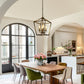 8 in. 4-Light Black Geometric Open Cage Pendant Light, Chandelier for Dining Room, House Foyer