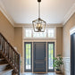8 in. 4-Light Black Geometric Open Cage Pendant Light, Chandelier for Dining Room, House Foyer