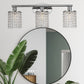 Crystal Bathroom Light fixtures Or 3 Light Wall Sconces Matte Black Round Base with Modern Style Crystal Pendant (Sliver)