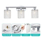 Crystal Bathroom Light fixtures Or 3 Light Wall Sconces Matte Black Round Base with Modern Style Crystal Pendant (Sliver)