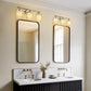 Crystal Bathroom Light fixtures Or 3 Light Wall Sconces Matte Black Round Base with Modern Style Crystal Pendant (Sliver)