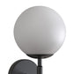 5.91 in. 1-Light Black Modern Globe Wall Sconce with Frosted Glass Shade for Bedroom Hallway