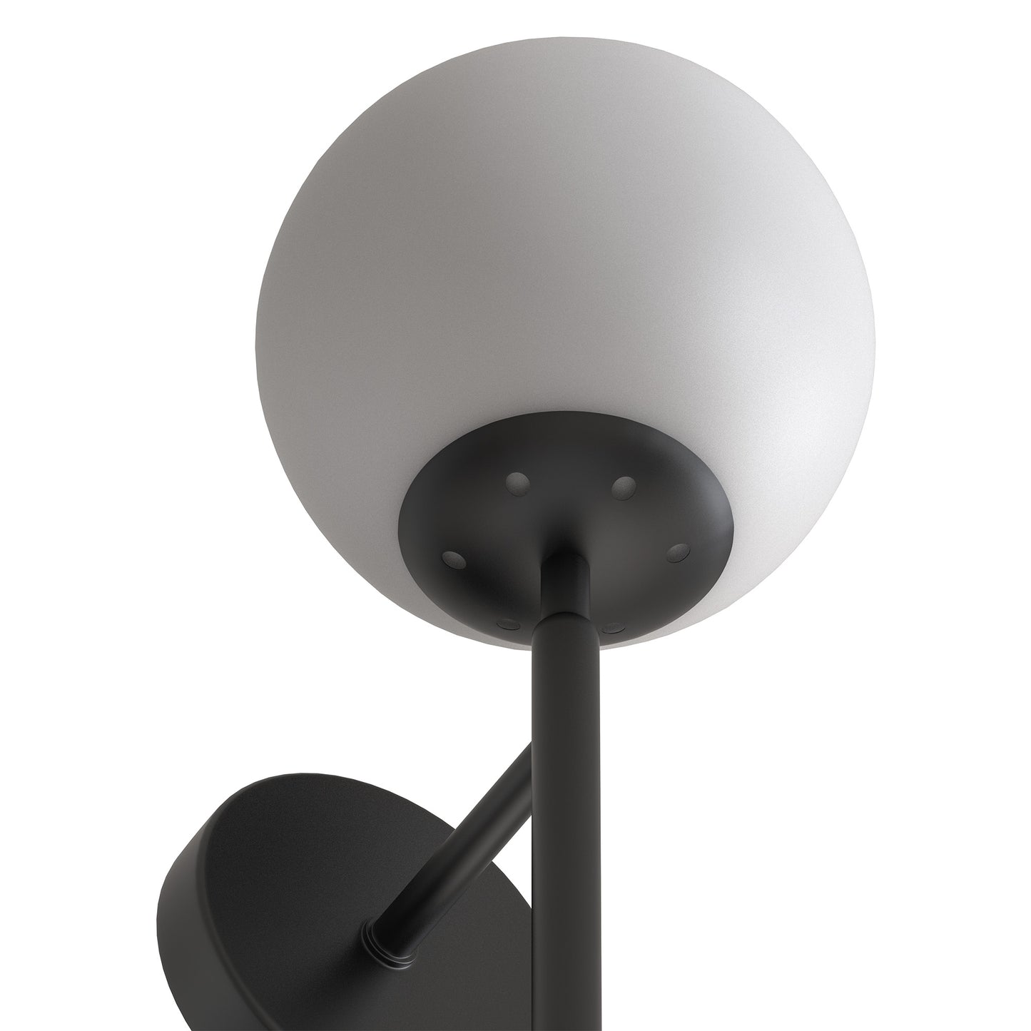 5.91 in. 1-Light Black Modern Globe Wall Sconce with Frosted Glass Shade for Bedroom Hallway