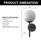 5.91 in. 1-Light Black Modern Globe Wall Sconce with Frosted Glass Shade for Bedroom Hallway