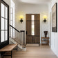5.91 in. 1-Light Black Modern Globe Wall Sconce with Frosted Glass Shade for Bedroom Hallway