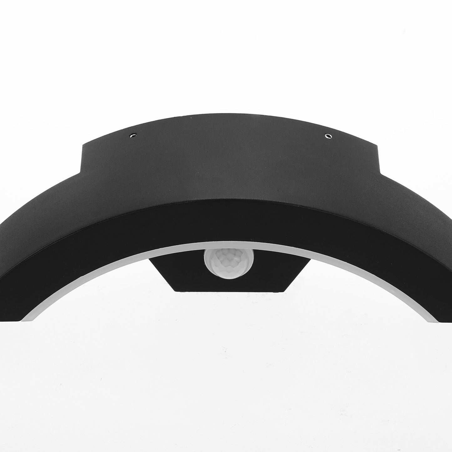 YANSUN 1-Light Black Arc Modern Motion Sensing Dusk-to-Dawn Indoor/Outdoor 18W Integrated LED Wall Lantern